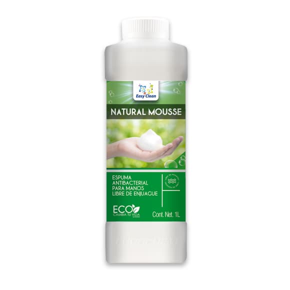 Natural Mousse 1L - Limpiador antibacterial en Espuma para manos y superficies