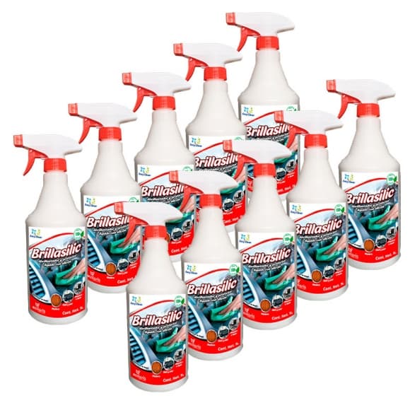 CAJA - Brillasilic 1L - Limpiador, abrillantador y protector de superficies